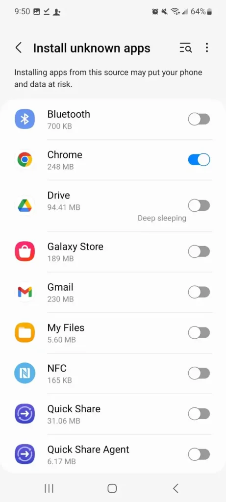 Change privacy settings , allow chrome 