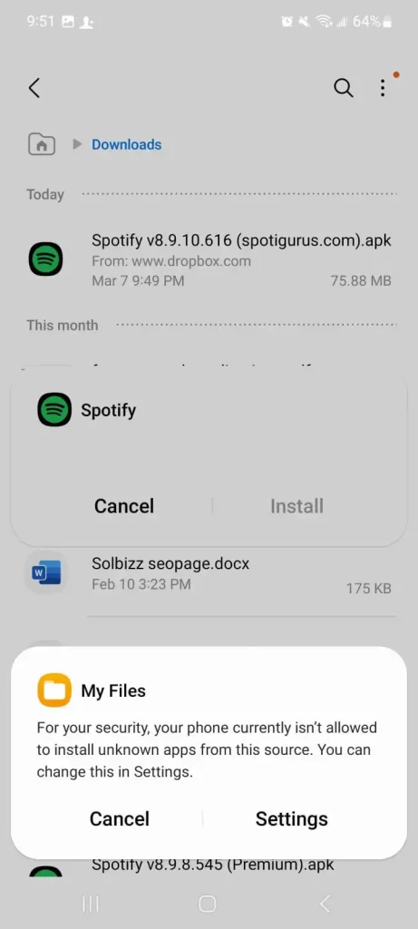 Allow unknown apps to install on your device