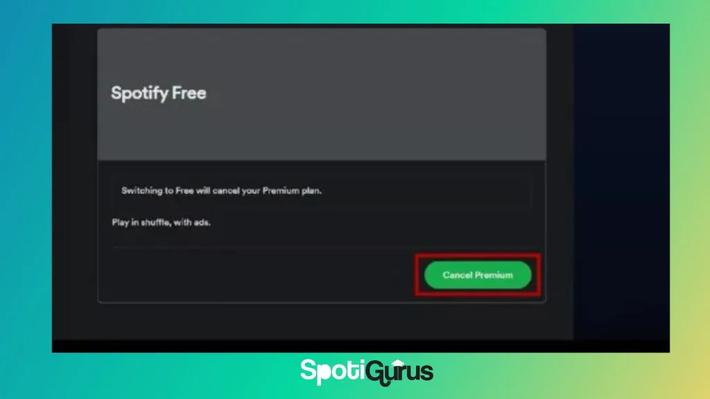 cancel spotify premium