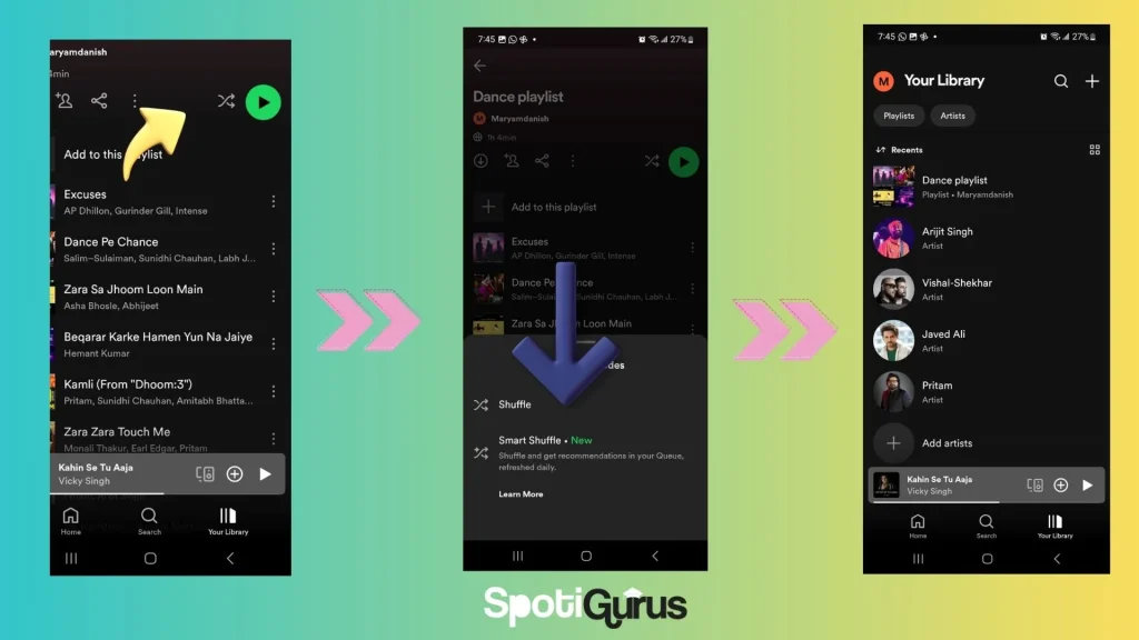 how to turn off smart shuffle spotify
