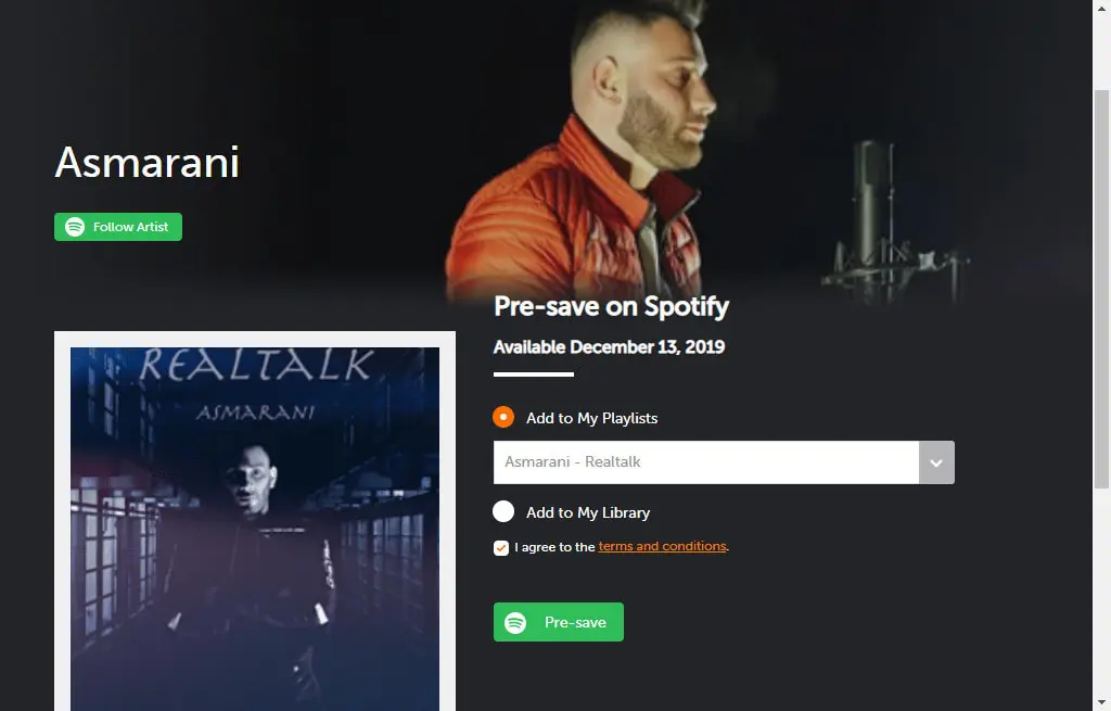 how to presave on Spotify