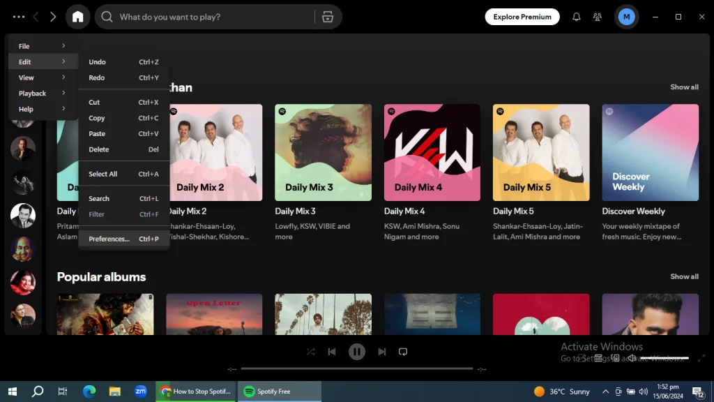 use spotify settings to stop spotify from opening on startup on windows