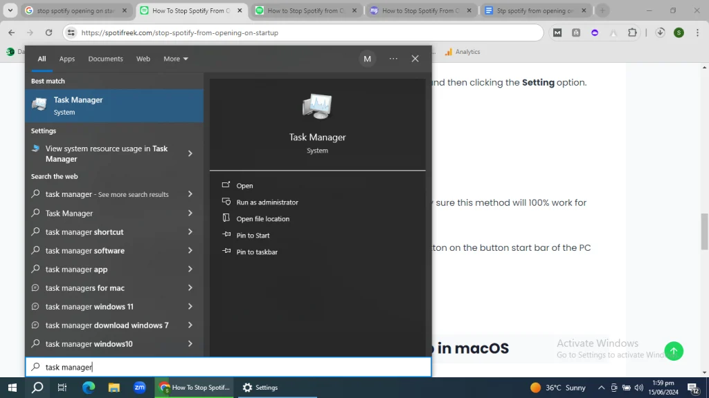 use windows task manager to stop spotify from opening on startup on windows