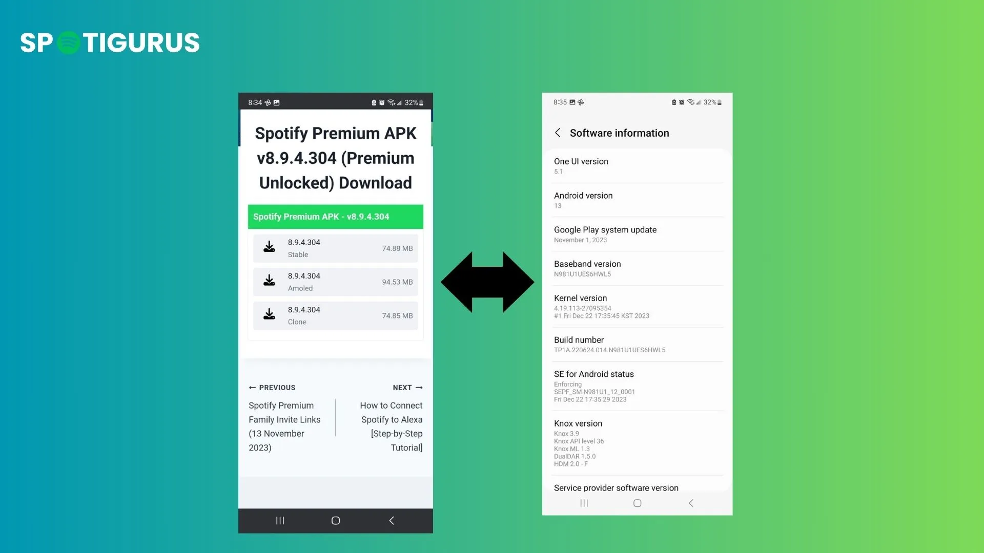 download appropriate version of spotify premium apk