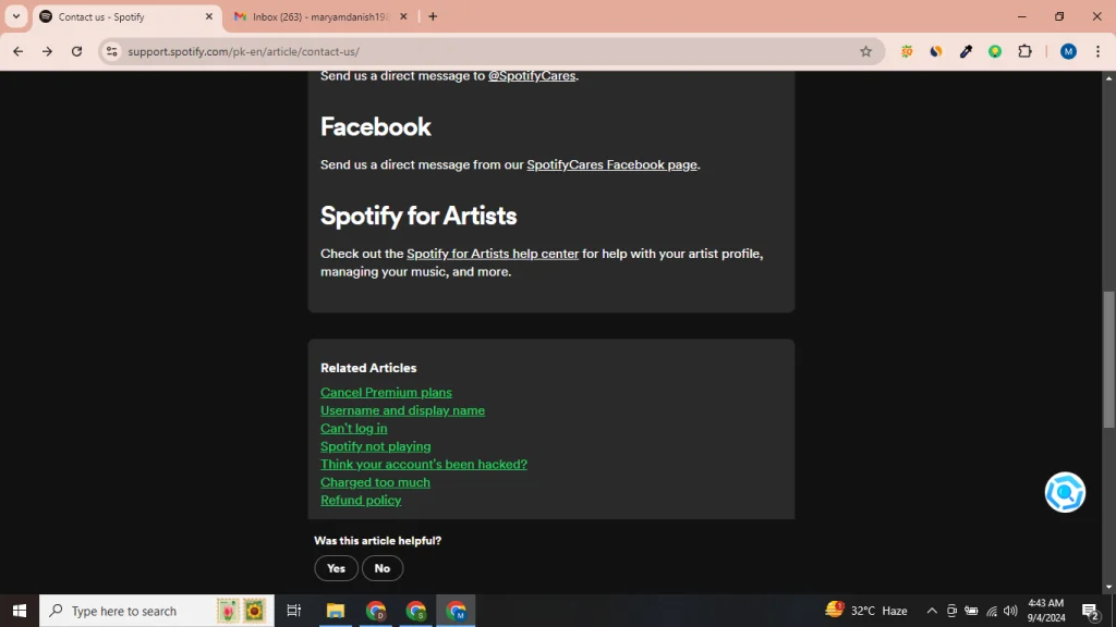 spotify website FAQs