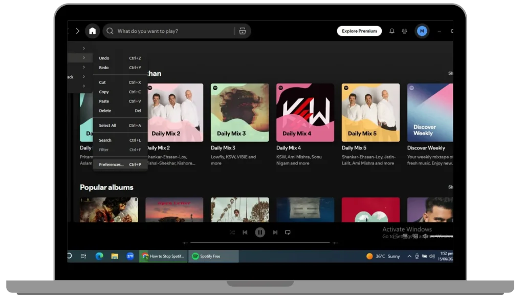 spotify premium pc installed